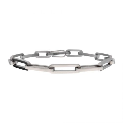 MATTE FINISH STEEL PAPERCLIP LINK CHAIN BRACELET