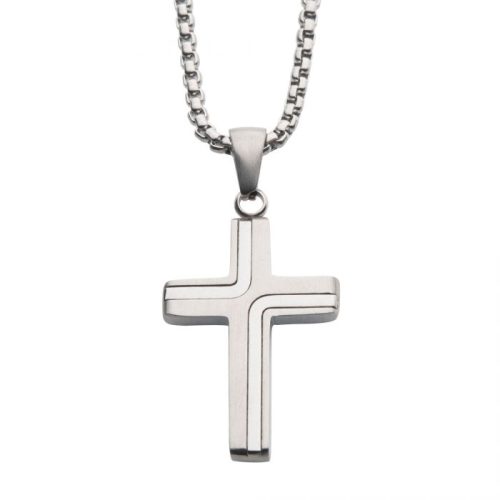 STAINLESS STEEL DROP PENDANT WITH ROUND BOX CHAIN