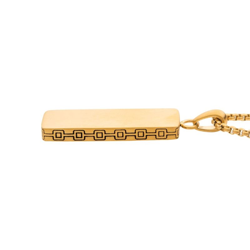 18K GOLD PLATED ENGRAVABLE DROP PENDANT WITH ROUND BOX - Image 2