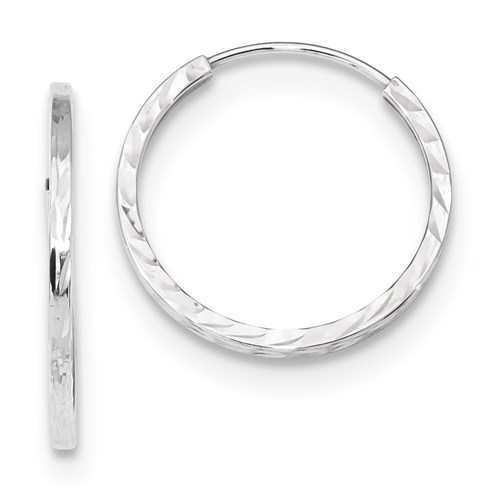 DIAMOND CUT TEXTURED HOOP EARRINGS