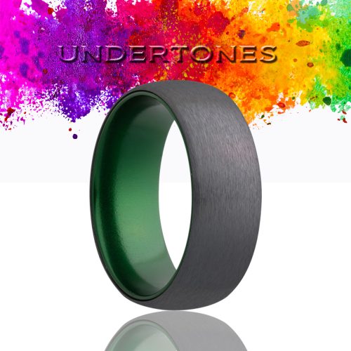 6MM ZIRCONIUM BAND WITH SATIN FINISH AND GREEN UNDERTONE