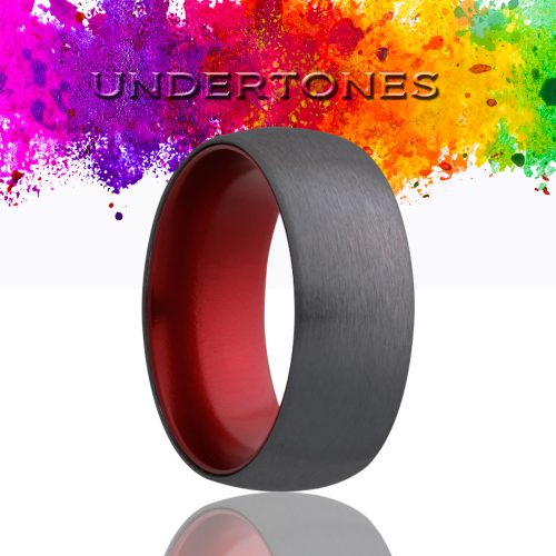 7MM ZIRCONIUM BAND WITH SATIN FINISH AND RED UNDERTONE