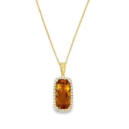CITRINE & DIAMOND NECKLACE