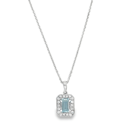 AQUA & DIAMOND NECKLACE