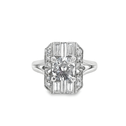 ROUND BRILLIANT CUT DIAMOND VINTAGE STYLE ENGAGEMENT SEMI-MOUNT RING