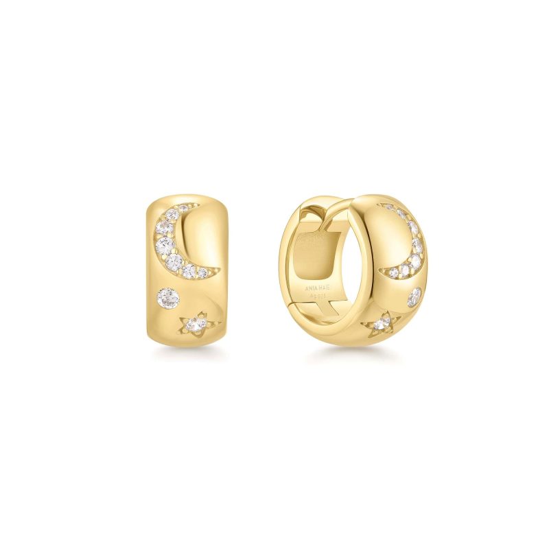 MELODIC POET CELESTIAL CHUNKY HUGGIE HOOP EARRINGS
