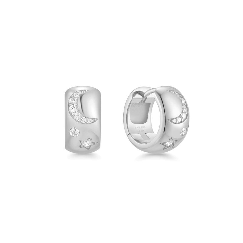 MELODIC POET CELESTIAL CHUNKY HUGGIE HOOP EARRINGS