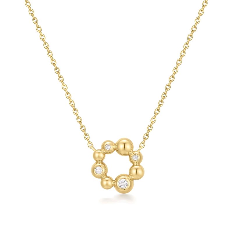 MELODIC POET ASYMMETRIC BEADED CIRCLE NECKLACE