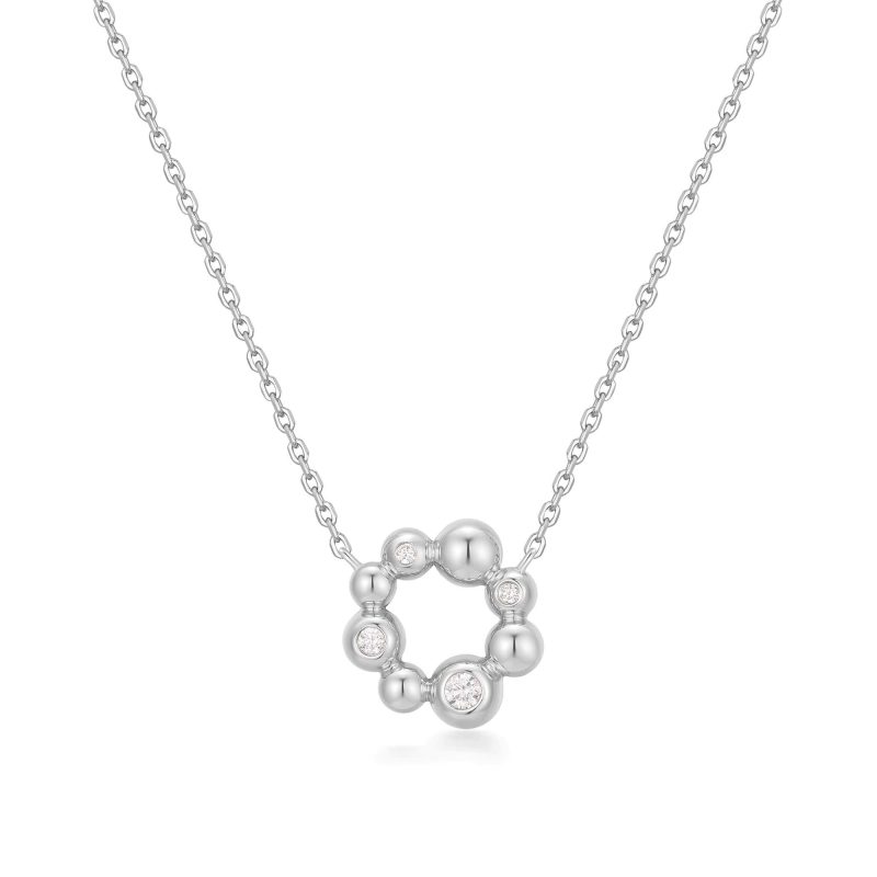 MELODIC POET ASYMMETRIC BEADED CIRCLE NECKLACE