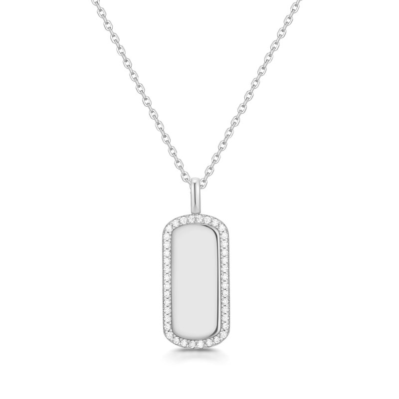 TRAILBLAZER SPARKLING TAG NECKLACE